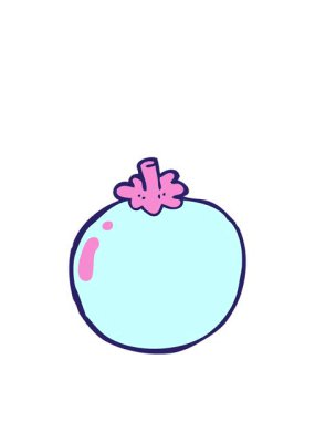 Çizgi film domates tasarımının zıplama hareketi