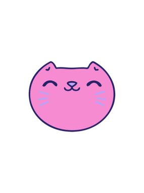 Mutlu kedi suratlı karikatürün canlandırması.