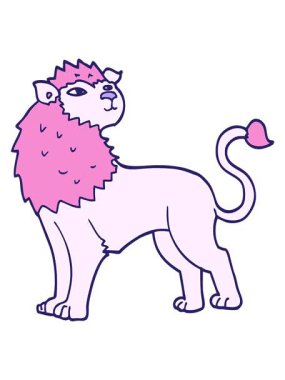 Çizgi film aslan çiziminin parlak ışık efekti