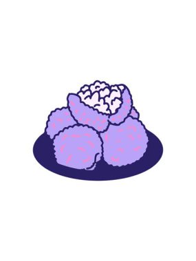 Brezilya kızarmış Bolinho 'nun çizgi film üzerindeki yıldız patlaması etkisi animasyonu