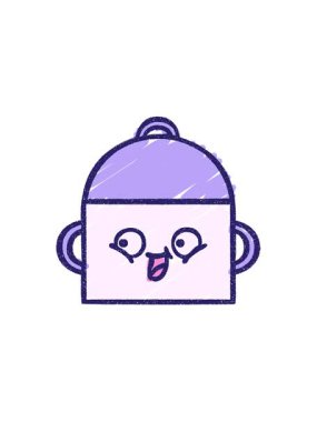 Yemek pişirme kabı çiziminin radyoaktif parlayan animasyonu