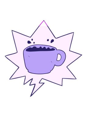 Kahve fincanının animasyonunu konuşma baloncuğu ile canlandırın.