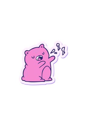 Radyal çizgiler yanıp sönüyor. Şarkı söyleyen bir ayının çıkartmasının canlandırması.