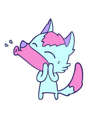 Fox çizgi film karakteri görüntüsünün ışık efekti animasyonu