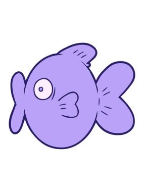 karikatür balığının basınçlı animasyonu