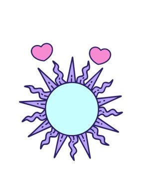 dönen kalpler klasik dövme stili güneş görüntüsü.