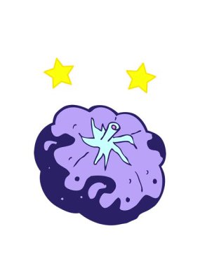 spinning stars animation of cartoon tomato image