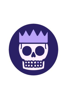 Dövme stili bir kafatası ve taç animasyonu