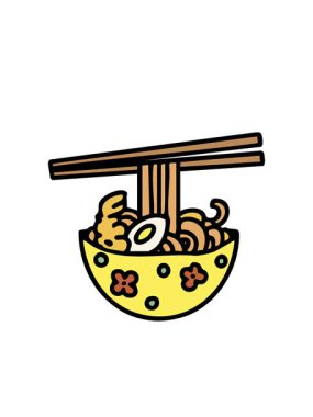 Yanıp sönen radyal çizgiler Japon yemeklerini yemek çubuklarıyla desenli kasede canlandırıyor.