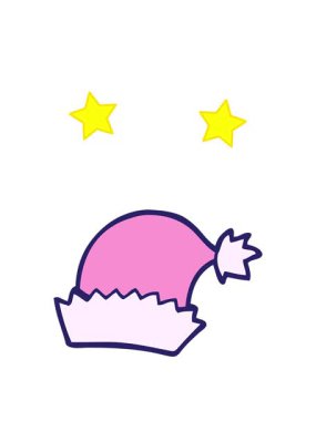 dönen yıldızlar çizgi film Noel şapkası tasarımının animasyonu