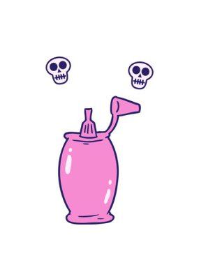 Çizgi film domates ketçap şişesi animasyonu