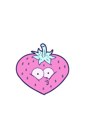 jumping motion animation of cartoon strawberry design