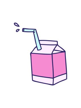 Çizgi film el animasyonunun parlak ışık efekti. Tuhaf süt kartonunu çizmiş.