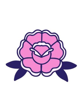 Dövme stili dekoratif çiçeğin titreşimli animasyonu