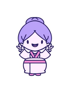 jiggle and pause animation of happy japanese bride celebrating marriage