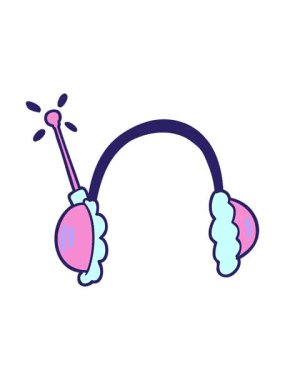 Çizgi film kulaklıklarının titreşimli animasyonu