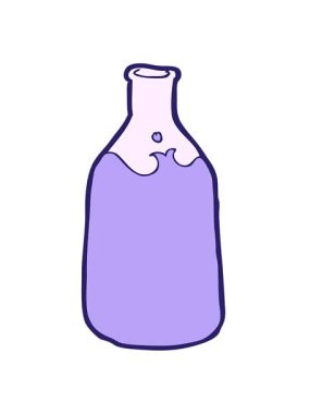 Çizgi film şişesinin titreşimli animasyonu