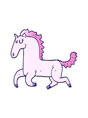 Çizgi film karalama koşu atının dönen hareket animasyonu