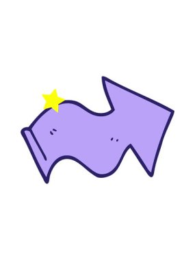 Parıldayan yıldızlar çizgi film karalama işaretli okun animasyonunu etkiler