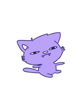 Şirin kawaii kedisinin serbest çizim animasyonunun bölücü etkisi