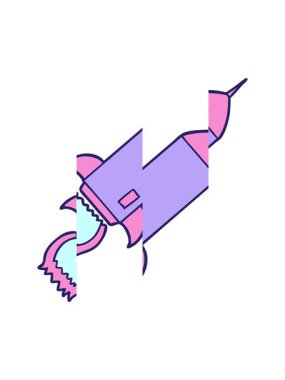 splitting motion animation of cartoon rocket cartoon