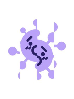 splitting motion animation of shocked virus design