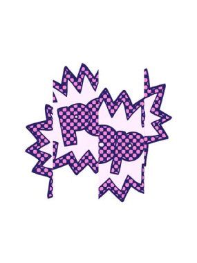 Çizgi roman tarzı pop sembolünün bölünmüş hareket animasyonu