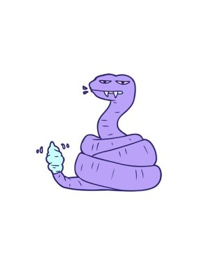 Sinirli çıngıraklı yılanın yıldız patlaması etkisi animasyonu