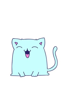 El çizimi çizgi film kedisinin animasyonunu büyütüyorum.