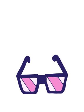 Çizgi film gözlüklerinin hareketli animasyonu