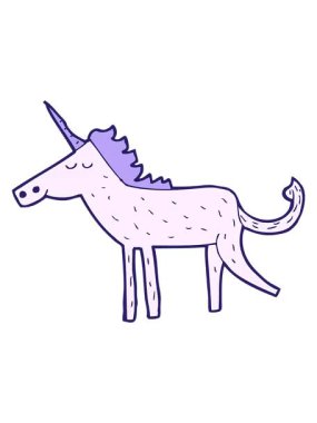 Çizgi film tek boynuzlu atının pixelize etkisi