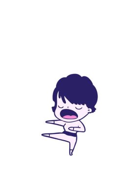 Tasarım hakkında konuşan karikatür kadının yükseliş ve yüzme animasyonu