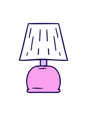 neon ışık efekti el çizimi çizgi film karalaması yatak kenarı lambası