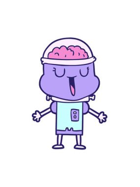 Mutlu robot çizgi filminin titreşimli hareket animasyonu