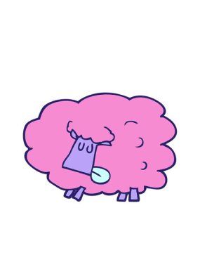 bobbing motion animation of cartoon doodle black sheep