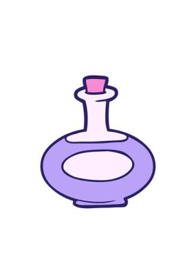 Çizgi film parfüm şişesinin yanıp sönen radyan çizgileri.