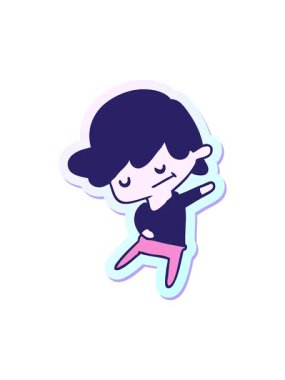 pressure popping animation of sticker cartoon illustration of a kawaii cute boy