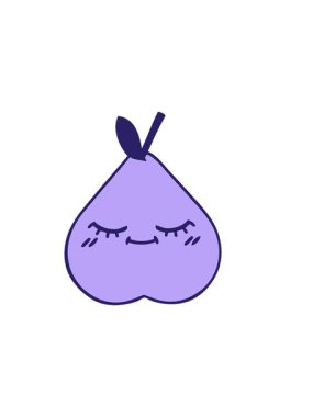 Yeşil armut karikatürünün yatay titreşimli animasyonu