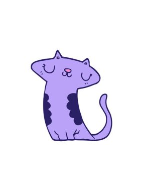 starburst effect animation of cartoon of neon cat