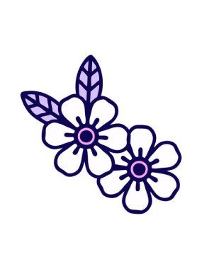 Çiçeğin çizgi film tasarım elementinin neon ışık efekti animasyonu