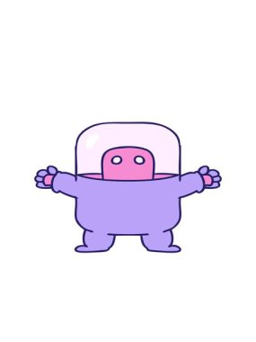 el çiziminin hareketli animasyonu takım elbiseli bir uzaylının karikatürü.