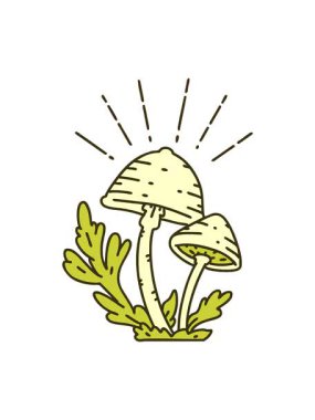 Mantarların resimlendirilmesinin renk canlandırması