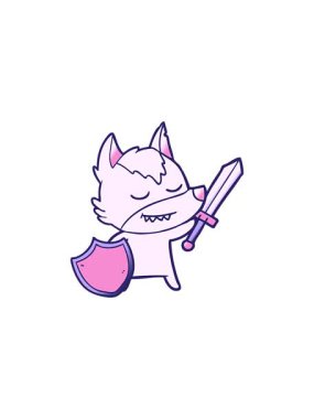 Dost canlısı kurt tasarımı animasyonu bölme etkisi