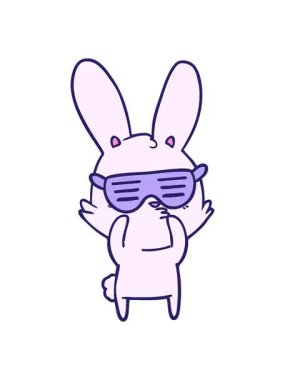 meraklı tavşan tasarımının pixelize efekt canlandırması