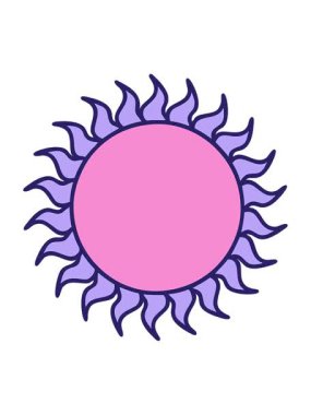 Klasik dövme güneşinin hareketli animasyonu