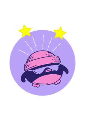 dönen yıldız animasyonu dövme stili cool robin simgesi