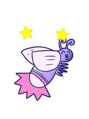 dönen yıldızlar çizgi film böceğinin animasyonu