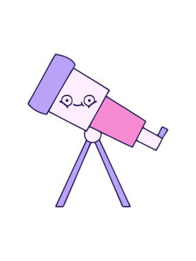Dikkat çekici bir teleskop karikatürü.