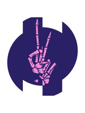 Barış işareti iskeletinin bölünen hareketi