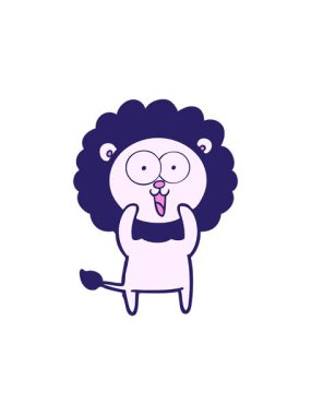 Mutlu çizgi film aslanının radyoaktif ışıldayan animasyonu